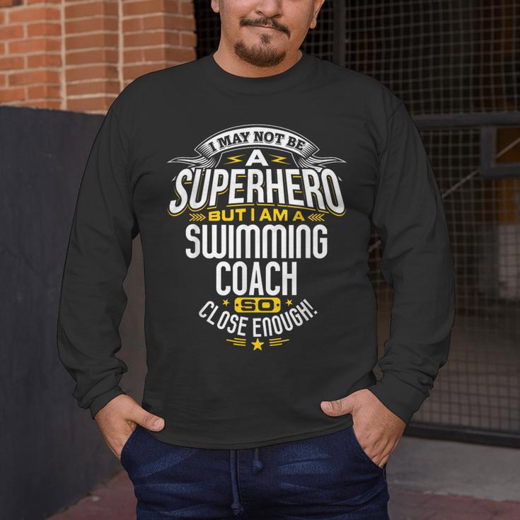Swimming Coach TShirt Idea Superhero Swimming Shirt Men's Long Sleeve T-Shirt Swimming Coach TShirt Idea Superhero Swimming Shirt Men's Long Sleeve T-Shirt