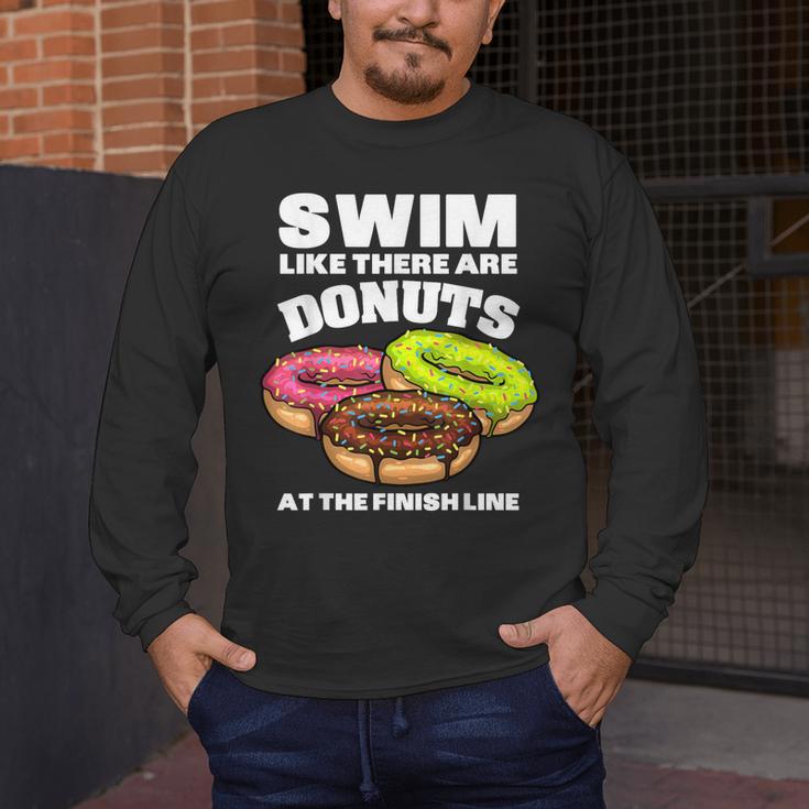 Swimming Donut Men Women Swimmer Sports Athlete Men's Long Sleeve T-Shirt Swimming Donut Men Women Swimmer Sports Athlete Men's Long Sleeve T-Shirt