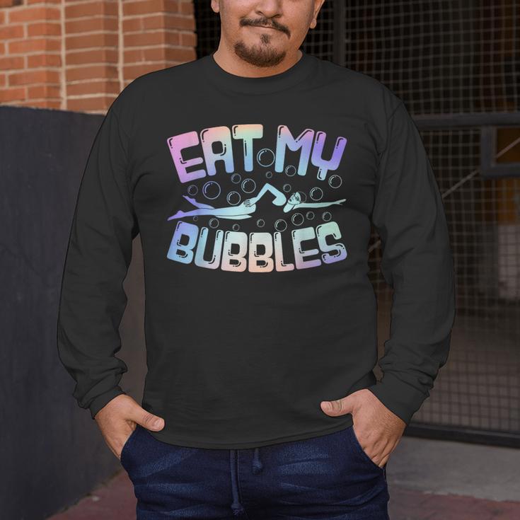 Swimming Eat My Bubbles Swim Watercolour Men's Long Sleeve T-Shirt Swimming Eat My Bubbles Swim Watercolour Men's Long Sleeve T-Shirt