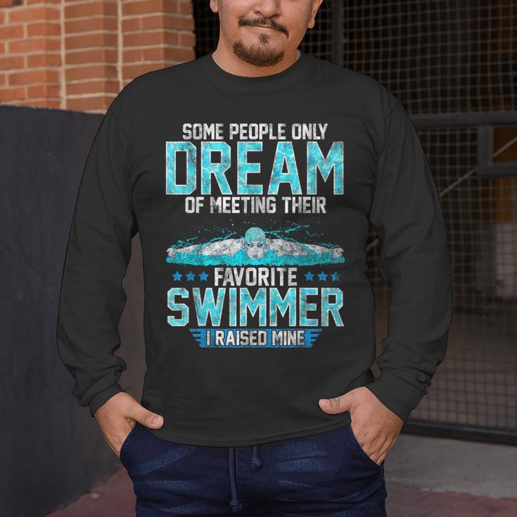 Swimming Parent Swimmer Mom Dad My Favorite Swim Meet Men's Long Sleeve T-Shirt