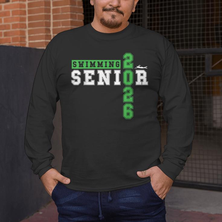 Swimming Senior Night Swim Senior 2026 Graduation 33 Men's Long Sleeve T-Shirt Swimming Senior Night Swim Senior 2026 Graduation 33 Men's Long Sleeve T-Shirt