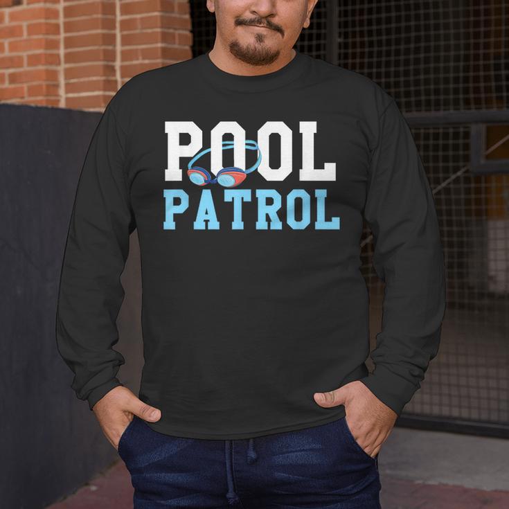 Swimming Swimmer Swim Pool Patrol Coach Dad Men's Long Sleeve T-Shirt