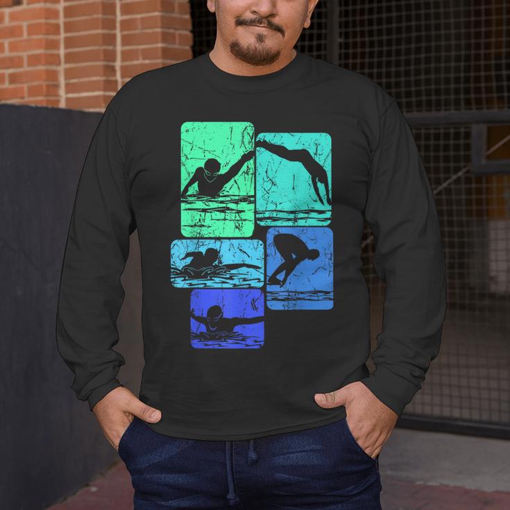 Swimming Swimmers Men's Long Sleeve T-Shirt Swimming Swimmers Men's Long Sleeve T-Shirt