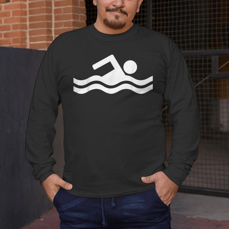 Swimming Symbol Men's Long Sleeve T-Shirt Swimming Symbol Men's Long Sleeve T-Shirt