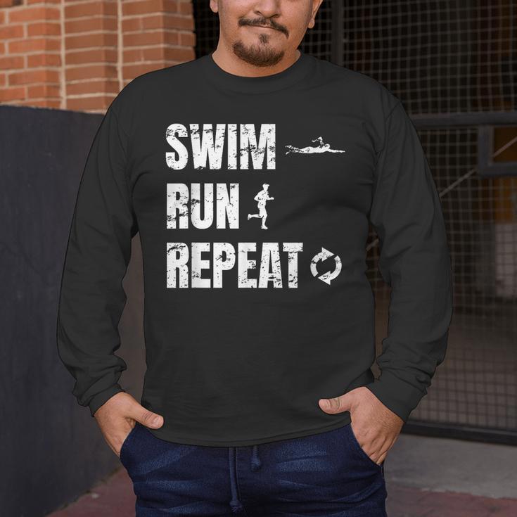 Swimrun Endurance Sports Swimming Running Swim Run Men's Long Sleeve T-Shirt