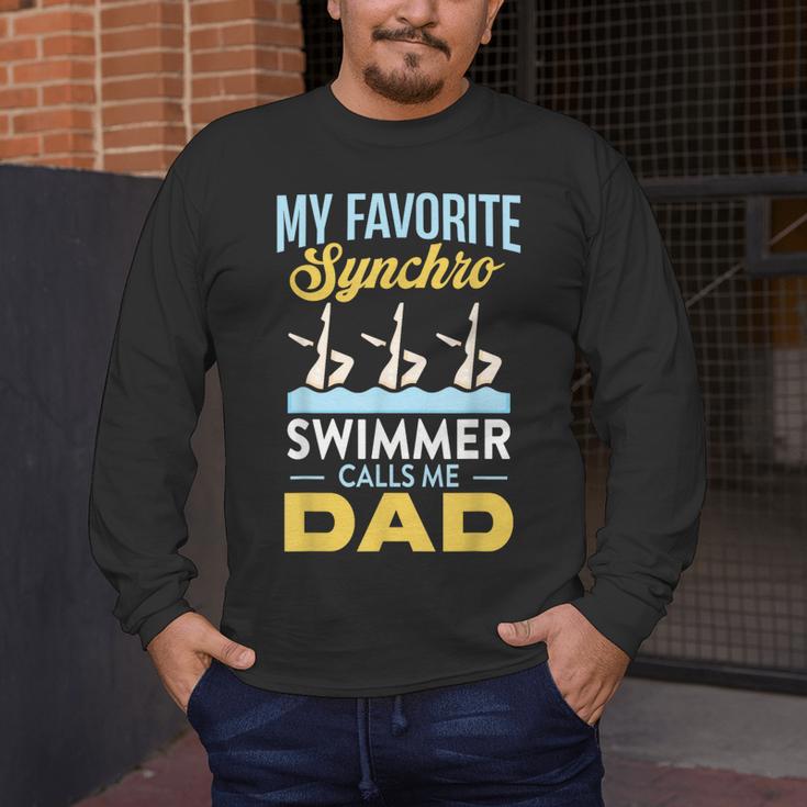 Synchronized Swimming Dad Favorite Synchro Swimmer Artistic Men's Long Sleeve T-Shirt Synchronized Swimming Dad Favorite Synchro Swimmer Artistic Men's Long Sleeve T-Shirt