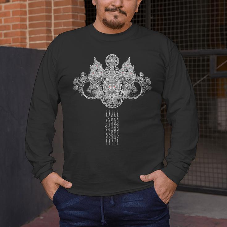 Thai Sak Yant Tattoo Muay Thai Art Men's Long Sleeve T-Shirt
