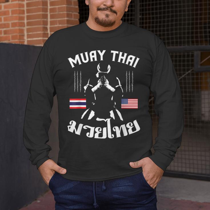 Thailand American Flag Muay Thai Thai Boxing Women Girls Kids Men T-Shirt Men's Long Sleeve T-Shirt Thailand American Flag Muay Thai Thai Boxing Women Girls Kids Men T-Shirt Men's Long Sleeve T-Shirt