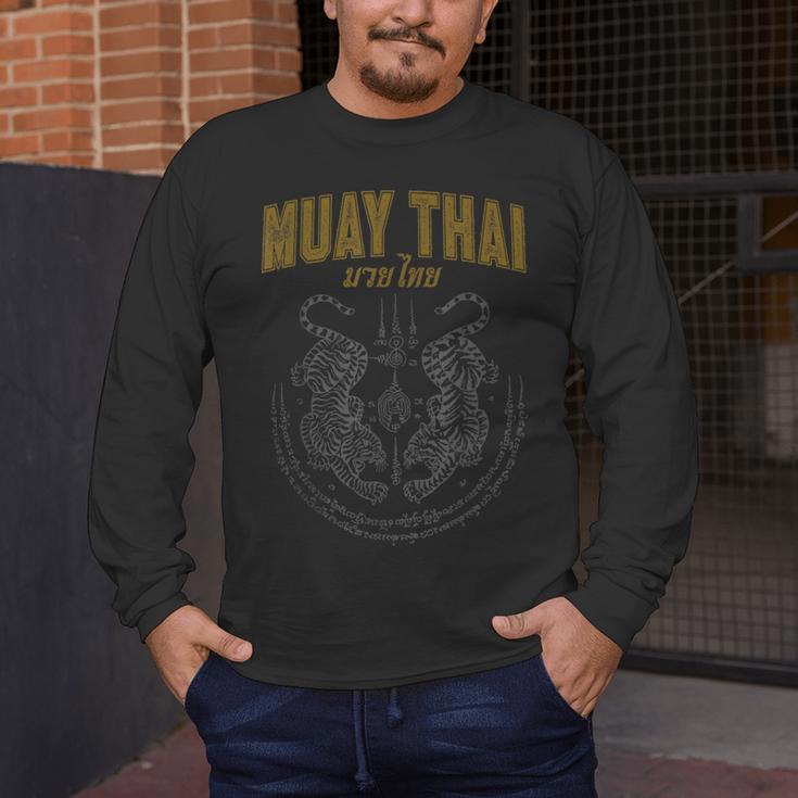 Twin Tiger Sak Yant Muay Thai Men's Long Sleeve T-Shirt
