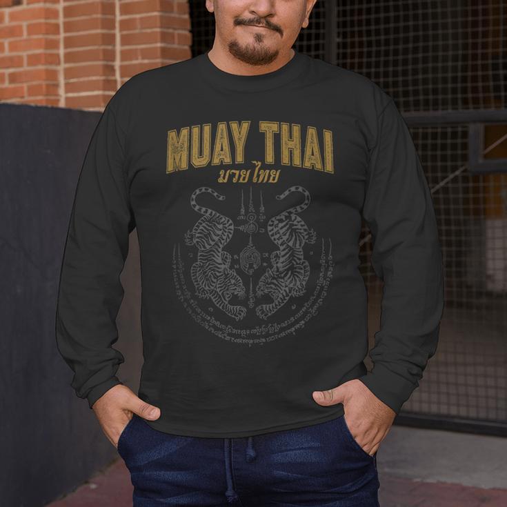 Twin Tiger Sak Yant Muay Thai Tank Top Men's Long Sleeve T-Shirt Twin Tiger Sak Yant Muay Thai Tank Top Men's Long Sleeve T-Shirt