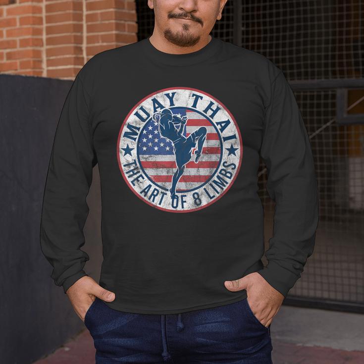 Vintage Muay Thai Karate Boxing Mixed Martial Arts Men's Long Sleeve T-Shirt