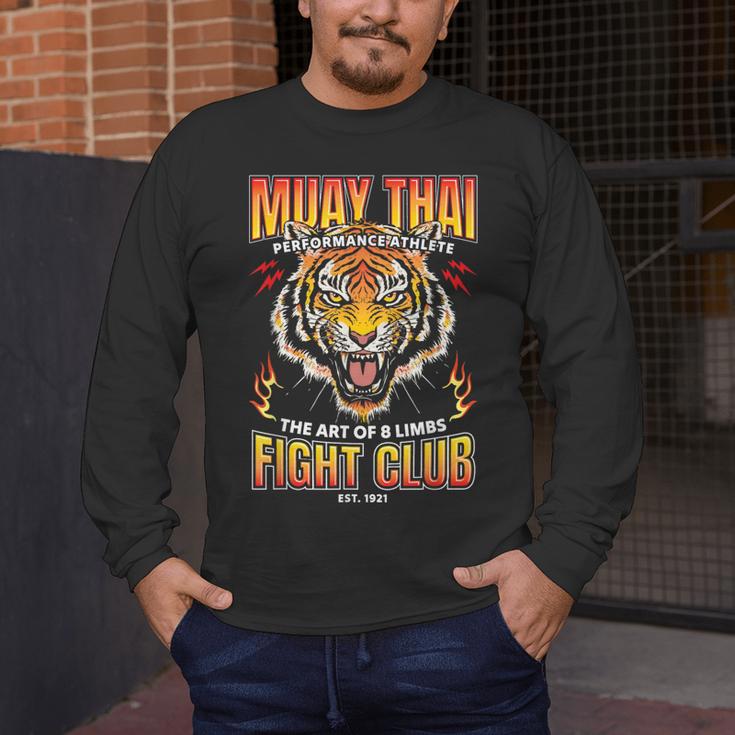 Vintage Muay Thai Twin Tiger Art Of 8 Limbs Men's Long Sleeve T-Shirt