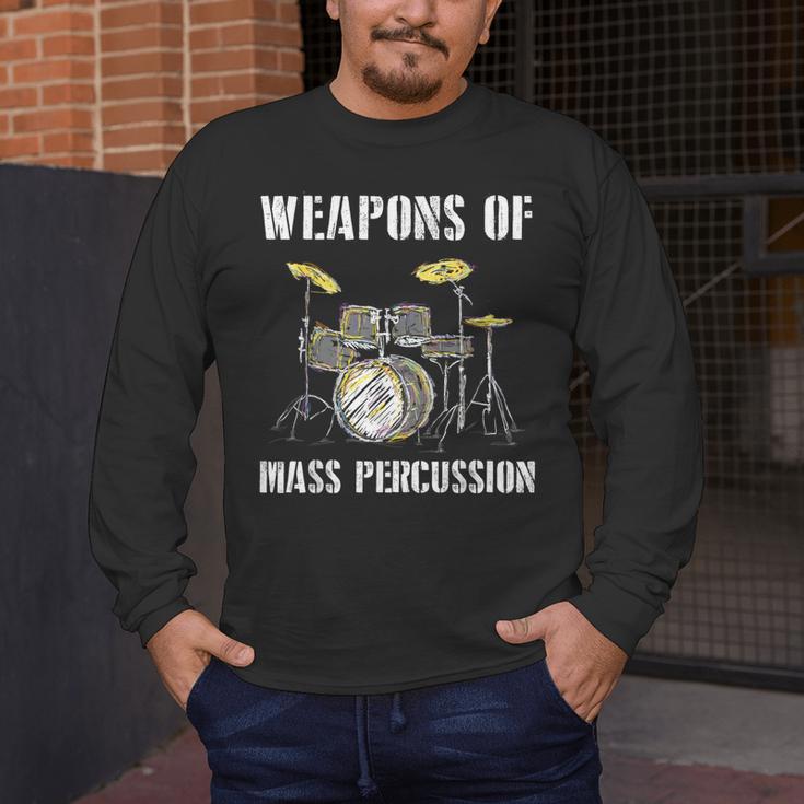 Weapons Of Mass Percussion Band Best Drummer Drum Kit Men's Long Sleeve T-Shirt Weapons Of Mass Percussion Band Best Drummer Drum Kit Men's Long Sleeve T-Shirt