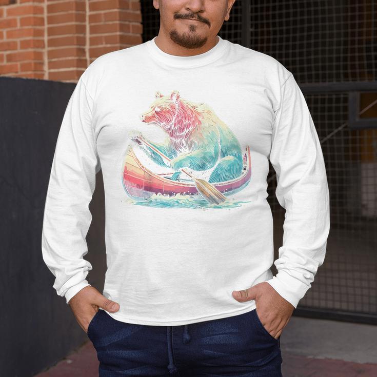 Canoe Bear Canoeing Raglan Baseball Tee Men's Long Sleeve T-Shirt Canoe Bear Canoeing Raglan Baseball Tee Men's Long Sleeve T-Shirt