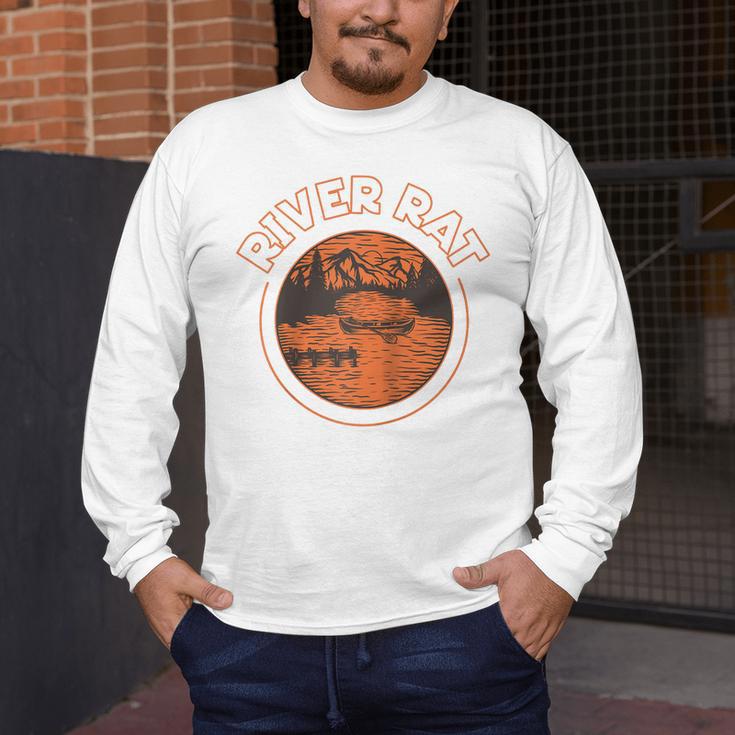 Canoe Canoeing Retro River Rat Raglan Baseball Tee Men's Long Sleeve T-Shirt