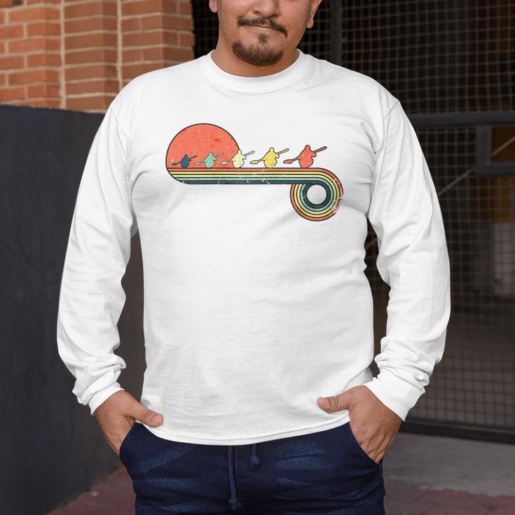 Canoe Retro Vintage Sunset Rainbow Raglan Baseball Tee Men's Long Sleeve T-Shirt