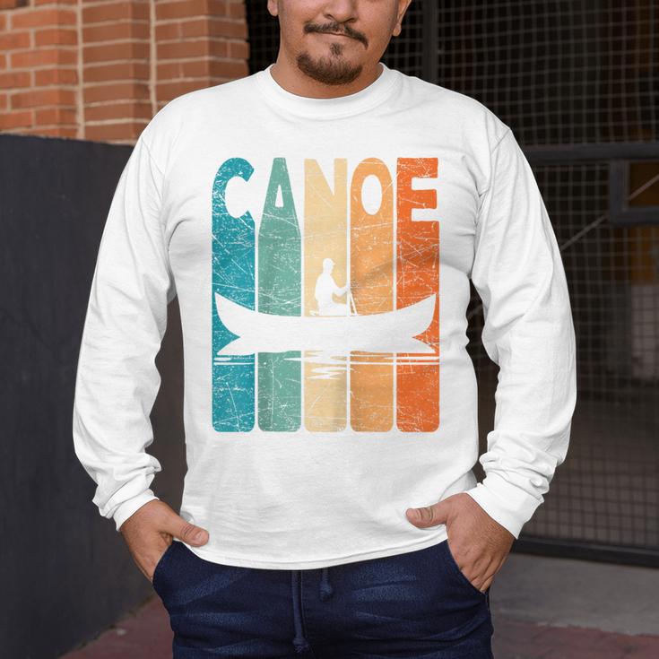 Canoe Vintage Canoeing Retro Canoe Paddling Raglan Baseball Tee Men's Long Sleeve T-Shirt