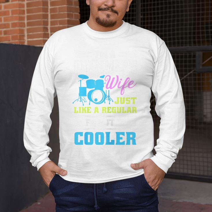 Cool Drum Kit Percussionist Drummer Wife Quote Image T-Shirt Men's Long Sleeve T-Shirt Cool Drum Kit Percussionist Drummer Wife Quote Image T-Shirt Men's Long Sleeve T-Shirt