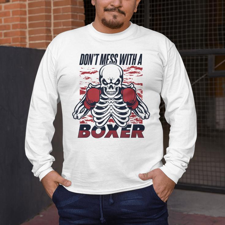 Don't Mess With A Boxer Kickboxer Fan Muay Thai Boxing Men's Long Sleeve T-Shirt Don't Mess With A Boxer Kickboxer Fan Muay Thai Boxing Men's Long Sleeve T-Shirt