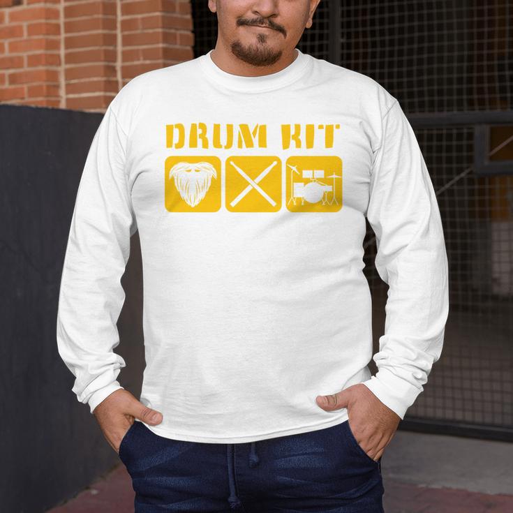 Drum Kit Band Drumming Drumsticks Musical Drums Men's Long Sleeve T-Shirt Drum Kit Band Drumming Drumsticks Musical Drums Men's Long Sleeve T-Shirt