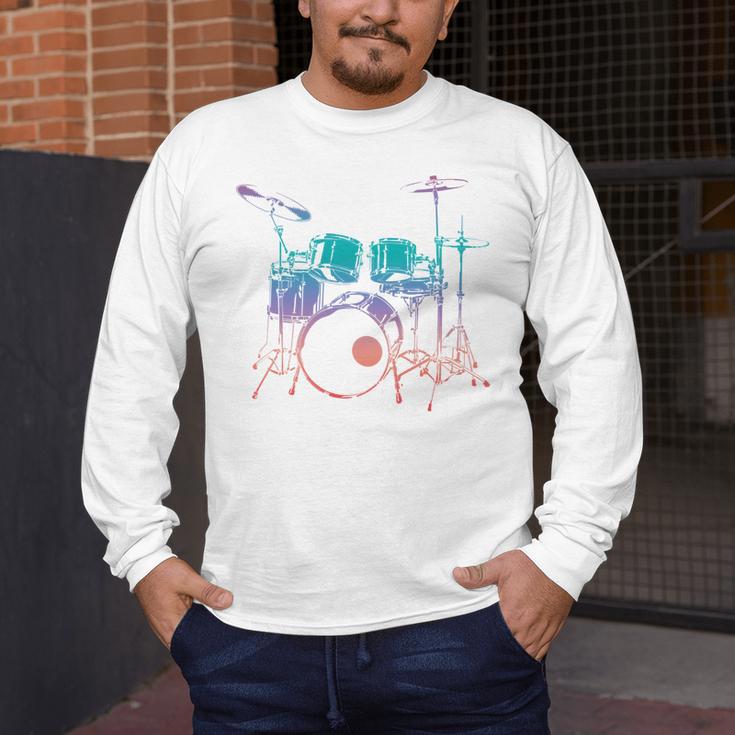 Drum Kit Drummer Graphic Men's Long Sleeve T-Shirt Drum Kit Drummer Graphic Men's Long Sleeve T-Shirt
