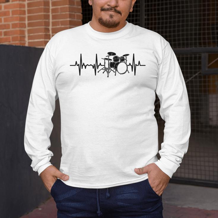 Drum Kit Pulse Line Rock Artist Drum Set Sweatshirt Men's Long Sleeve T-Shirt Drum Kit Pulse Line Rock Artist Drum Set Sweatshirt Men's Long Sleeve T-Shirt