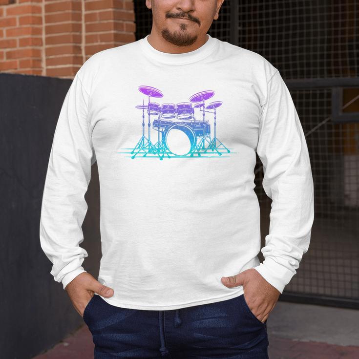 Drum Kit Set Drummer Premium Tri-Blend Men's Long Sleeve T-Shirt Drum Kit Set Drummer Premium Tri-Blend Men's Long Sleeve T-Shirt