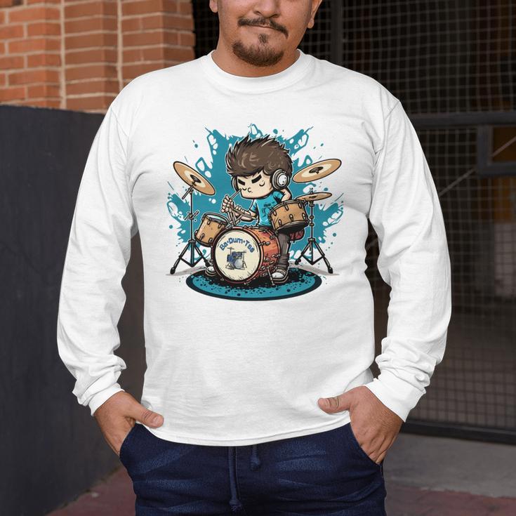 Drum Set Drumming Drummers Drum Kits Music Men's Long Sleeve T-Shirt Drum Set Drumming Drummers Drum Kits Music Men's Long Sleeve T-Shirt
