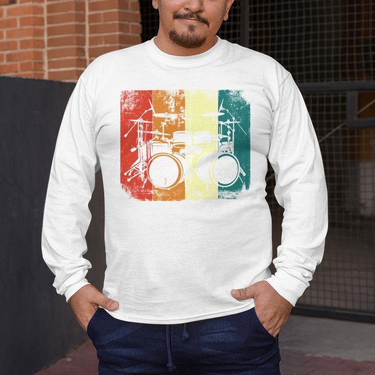 Drumset Cool Retro Vintage Drum Kit Drummer Music Percussion Men's Long Sleeve T-Shirt Drumset Cool Retro Vintage Drum Kit Drummer Music Percussion Men's Long Sleeve T-Shirt