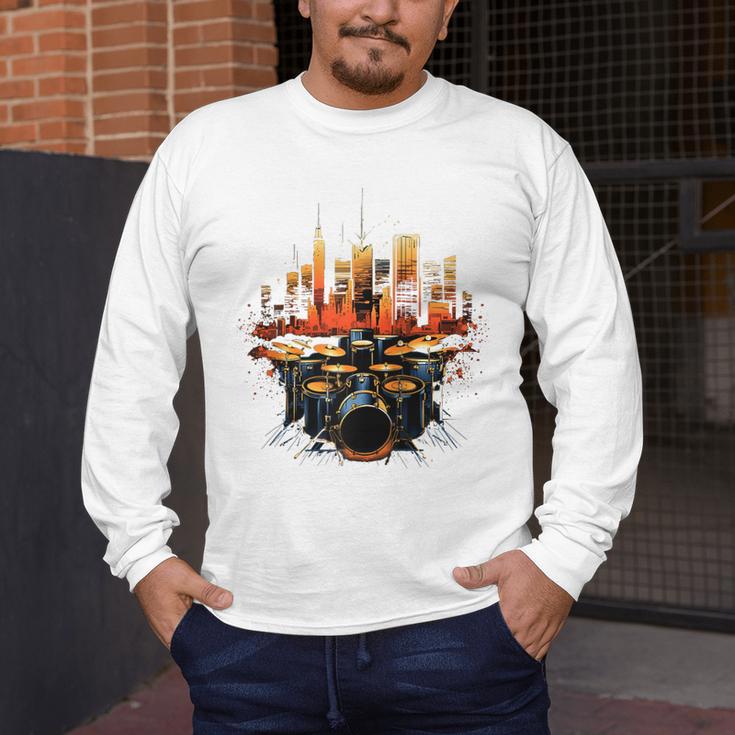 Drumset Drum Kit Music Drummer Drumming Raglan Baseball Tee Men's Long Sleeve T-Shirt Drumset Drum Kit Music Drummer Drumming Raglan Baseball Tee Men's Long Sleeve T-Shirt