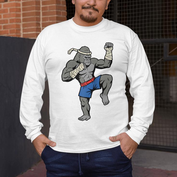 Gorilla Muay Thai Combat Sport Fighter Martial Arts 8 Limbs Raglan Baseball Tee Men's Long Sleeve T-Shirt Gorilla Muay Thai Combat Sport Fighter Martial Arts 8 Limbs Raglan Baseball Tee Men's Long Sleeve T-Shirt