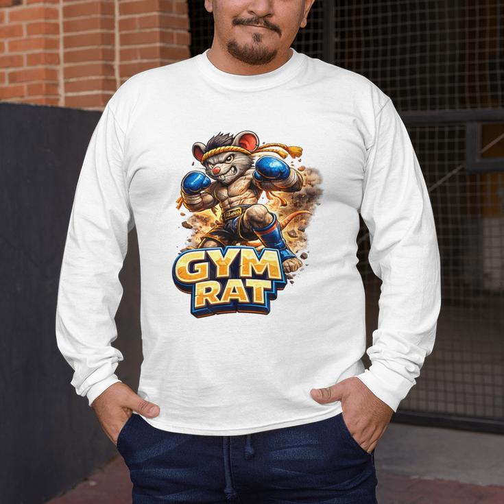 Gym Rat Kickboxing Nak Muay Thai Boxing Fighter Men's Long Sleeve T-Shirt