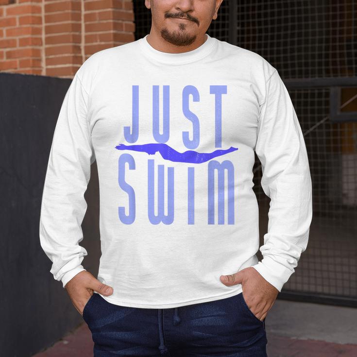 Just Swim Swimmer Swimming Men's Long Sleeve T-Shirt