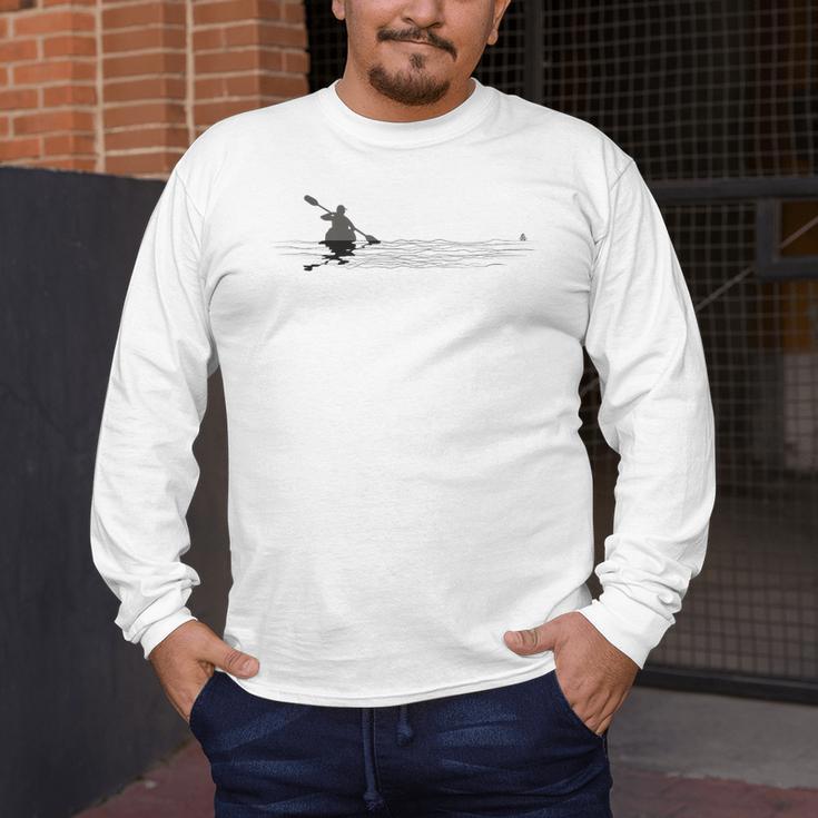Kayaking Graphic Kayak Figure Kayaker Canoe Paddling Men's Long Sleeve T-Shirt Kayaking Graphic Kayak Figure Kayaker Canoe Paddling Men's Long Sleeve T-Shirt