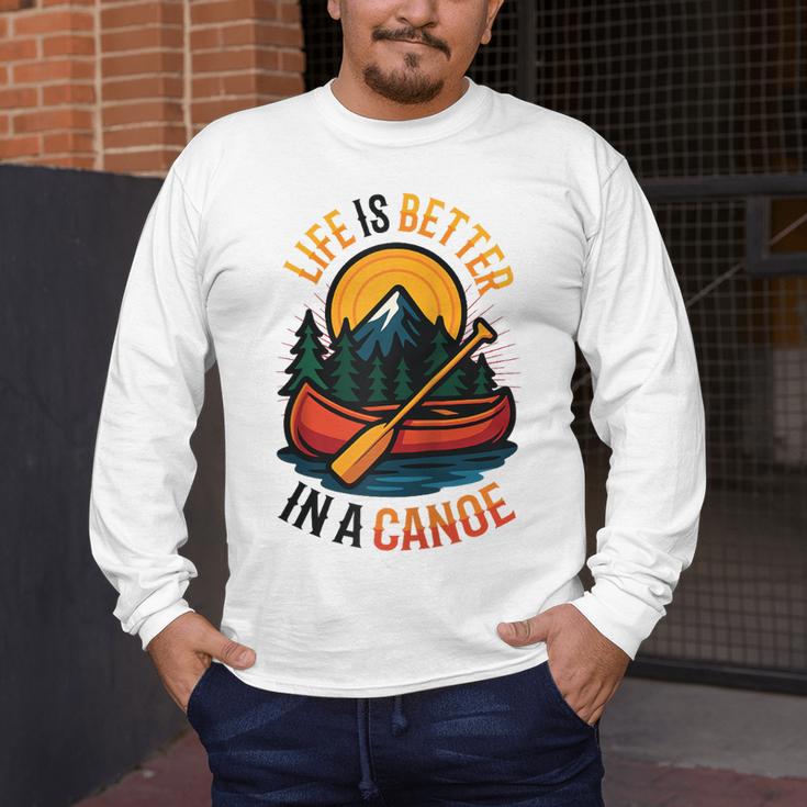 Life Is Better In A Canoe Canoeing Raglan Baseball Tee Men's Long Sleeve T-Shirt Life Is Better In A Canoe Canoeing Raglan Baseball Tee Men's Long Sleeve T-Shirt