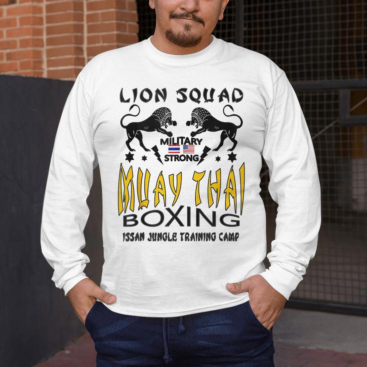 LION SQUAD THAILAND KICKBOXING MUAY THAI MMA TRAINING Men's Long Sleeve T-Shirt LION SQUAD THAILAND KICKBOXING MUAY THAI MMA TRAINING Men's Long Sleeve T-Shirt