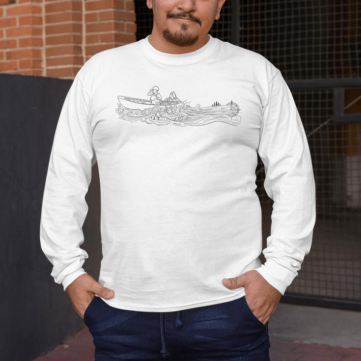 Minimalist Canoeing Water River Canoe Men's Long Sleeve T-Shirt