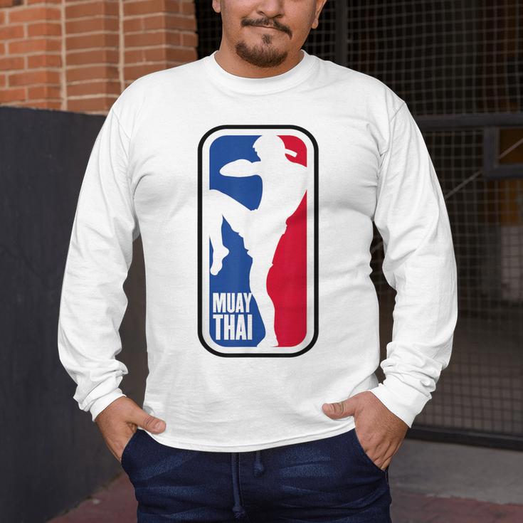 Muay Thai Fighter Retro Kickboxing MMA Training Men's Long Sleeve T-Shirt Muay Thai Fighter Retro Kickboxing MMA Training Men's Long Sleeve T-Shirt