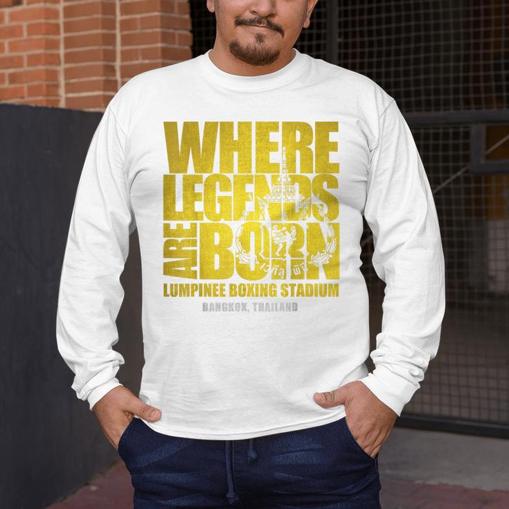 Muay Thai Lumpinee Boxing Stadium Where Legend Born Men's Long Sleeve T-Shirt