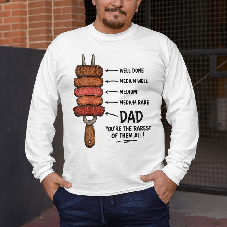 Steak BBQ Dad You'Re The Rarest Of Them All Fathers Day Raglan Baseball Tee Men's Long Sleeve T-Shirt