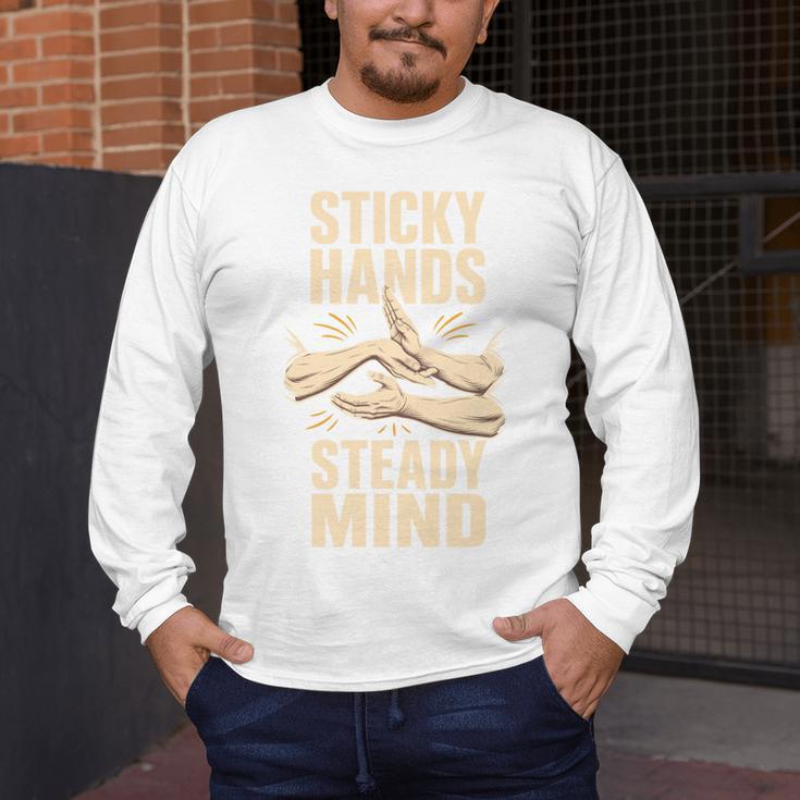 Sticky Hands Steady Mind Muay Thai Boxing Men's Long Sleeve T-Shirt