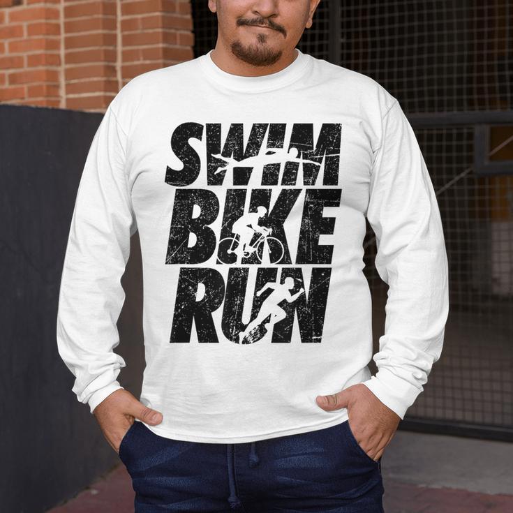 Swimming Cycling Running Triathlon Running Swimming Men's Long Sleeve T-Shirt Swimming Cycling Running Triathlon Running Swimming Men's Long Sleeve T-Shirt