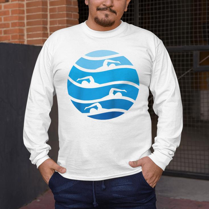 Swimming Freestyle Raglan Baseball Tee Men's Long Sleeve T-Shirt