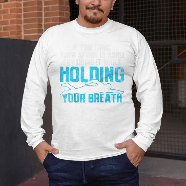 Swimming Swimmer Raglan Baseball Tee Men's Long Sleeve T-Shirt Swimming Swimmer Raglan Baseball Tee Men's Long Sleeve T-Shirt