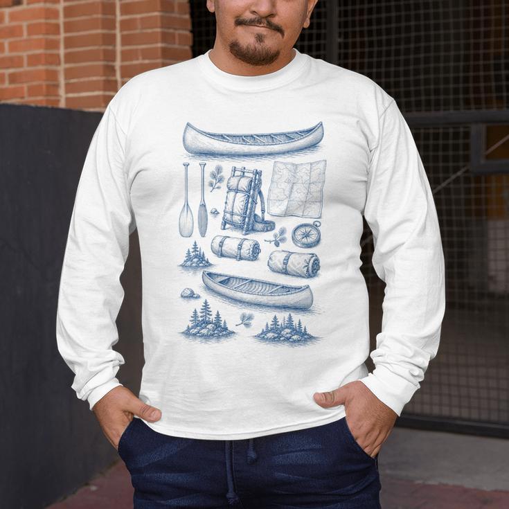 Women's Canoe Wilderness Gear Vintage Chart Collection Illustration Men's Long Sleeve T-Shirt