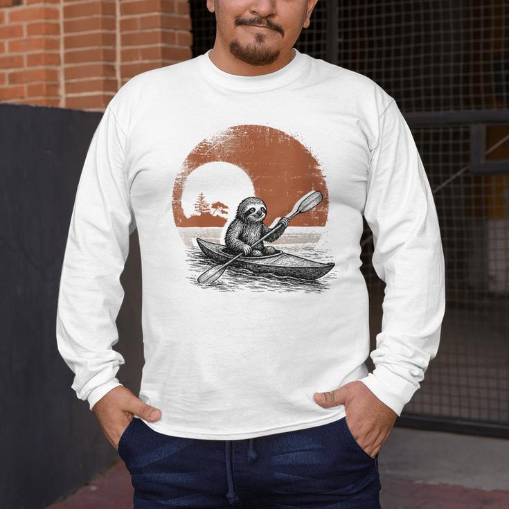 Women's Kayaking Sloth Kayak Kayaker Canoe Paddling Men's Long Sleeve T-Shirt Women's Kayaking Sloth Kayak Kayaker Canoe Paddling Men's Long Sleeve T-Shirt