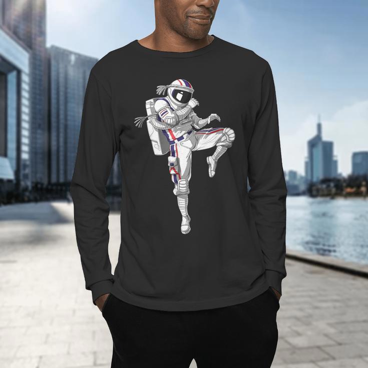 Astronaut Muay Thai Boxing Karate Kickboxing Martial Arts Men's Long Sleeve T-Shirt Astronaut Muay Thai Boxing Karate Kickboxing Martial Arts Men's Long Sleeve T-Shirt