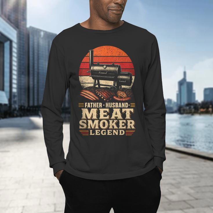 BBQ Dad Father Husband Meat Smoker Legend Men's Long Sleeve T-Shirt