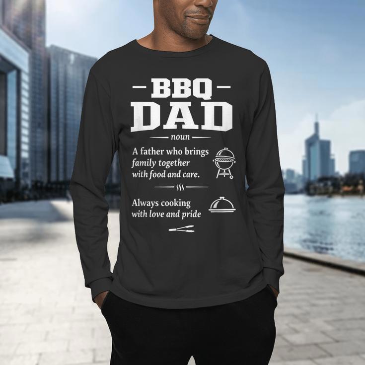 BBQ Dad Grilling Father Day Family Food Love Novelty Graphic Men's Long Sleeve T-Shirt