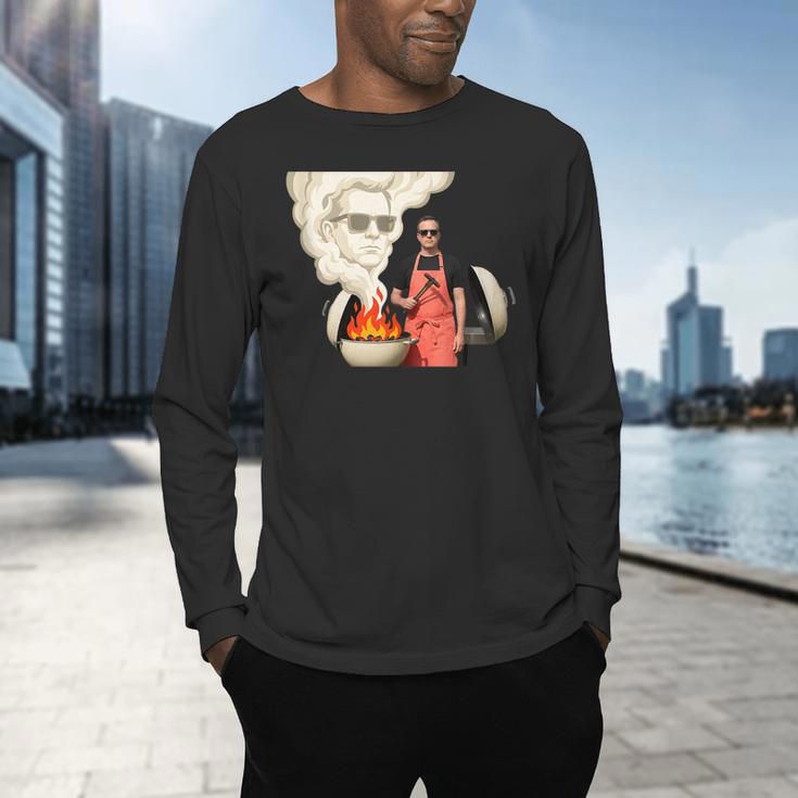 BBQ Dad Grilling Humor Men Backyard Men's Long Sleeve T-Shirt